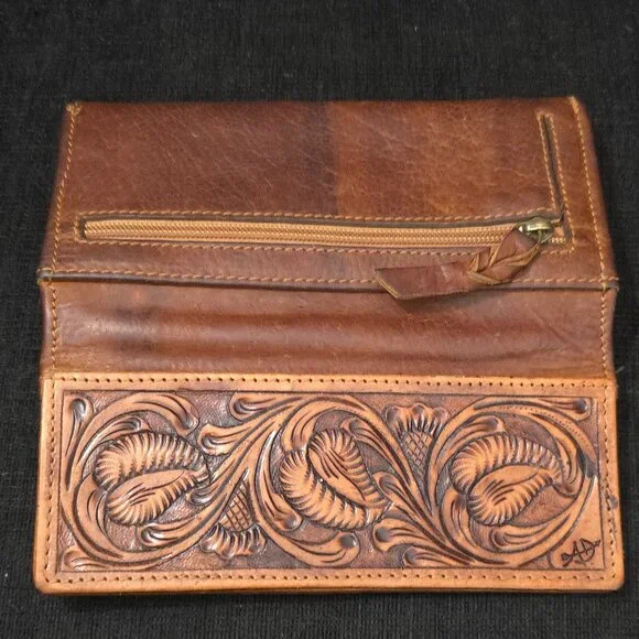 American Darling Brown Tooled Leather Wallet - Picture 8 of 12